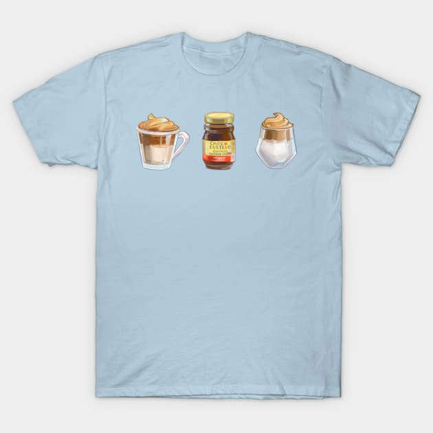 Dalgona coffee and instant coffee T-Shirt by evumango